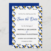 BARBADOS Custom Celebration Scripture Wedding Save The Date (Vorne/Hinten)