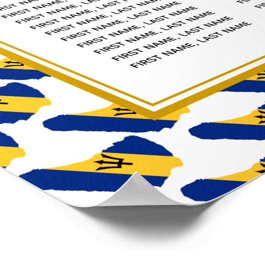 BARBADOS Custom Wedding Empfang 120 Sitzplan Poster (Ecke)