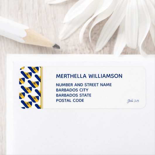 BARBADOS Custom Wedding Return Address Label (Insitu)