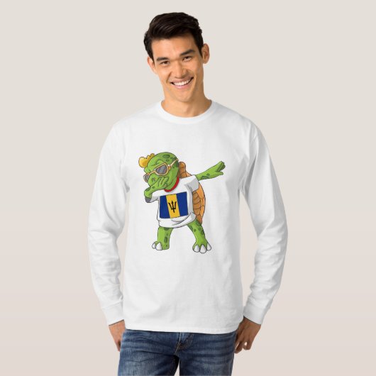 Barbados Dabbing-Schildkröte T-Shirt (Vorne ganz)