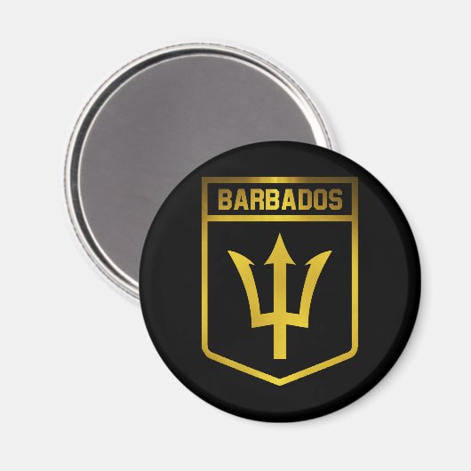 Barbados Emblem Magnet (Vorderseite/Rückseite)