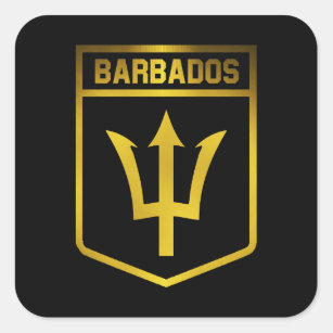 Barbados-Emblem Quadratischer Aufkleber