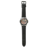 "Barbados Est. 1966" Sunset With Barbados Flag Armbanduhr (Flach)