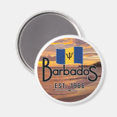 "Barbados Est. Sonnenuntergang 1966 mit Barbados-F Magnet (Vorderseite/Rückseite)