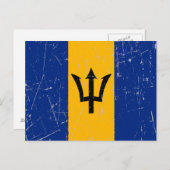 Barbados-Fahne Postkarte (Vorne/Hinten)