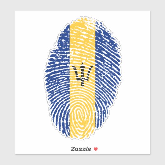 Barbados Fingerprint Flag Aufkleber (Blatt)