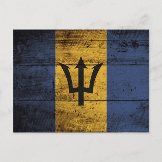Barbados-Flag auf Altholzkörner Postkarte (Vorderseite)