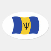 Barbados-Flag-Aufkleber Ovaler Aufkleber (Vorderseite)