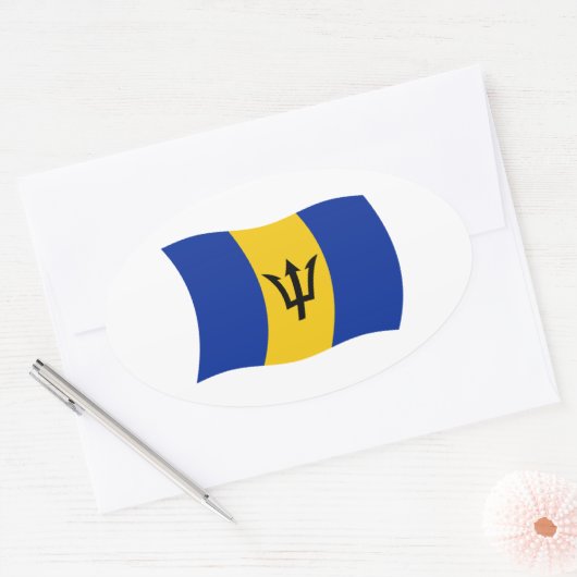 Barbados-Flag-Aufkleber Ovaler Aufkleber (Umschlag)