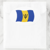 Barbados-Flag-Aufkleber Ovaler Aufkleber (Tasche)