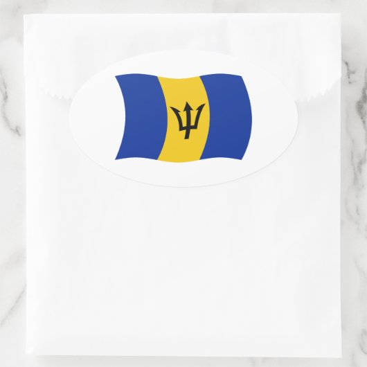 Barbados-Flag-Aufkleber Ovaler Aufkleber (Tasche)