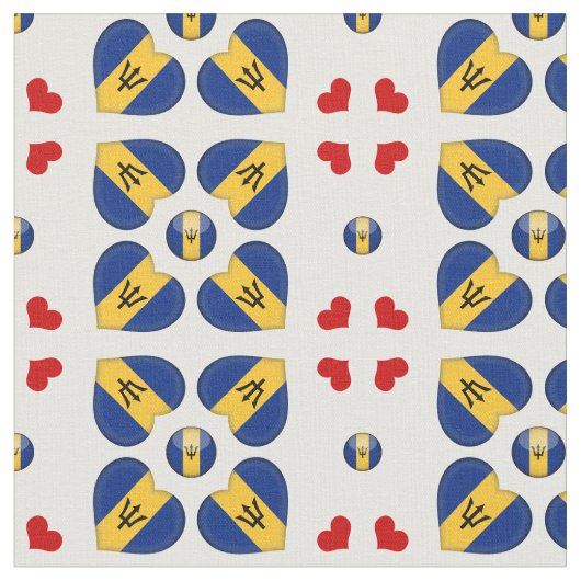 Barbados Flag & Barbados Herbstmode Stoff (Nahaufnahme)
