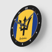 Barbados Flag & Barbados trendy fashion /design Runde Wanduhr (Winkel)