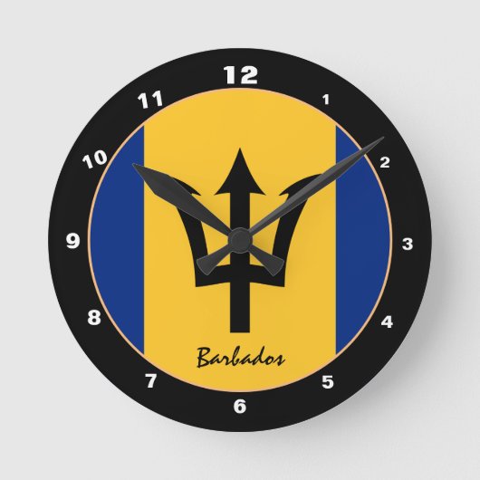 Barbados Flag & Barbados trendy fashion /design Runde Wanduhr (Vorderseite)