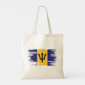 Barbados Flag Brush Art Tragetasche (Rückseite)