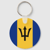 Barbados Flag Button-Schlüsselanhänger Schlüsselanhänger (Vorderseite)