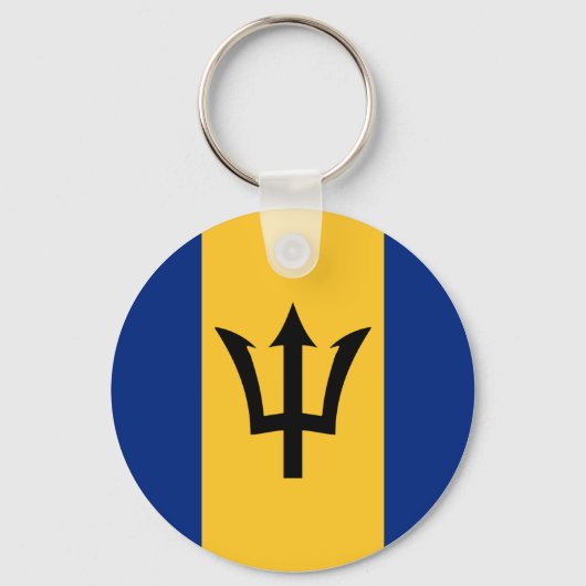 Barbados Flag Button-Schlüsselanhänger Schlüsselanhänger (Vorderseite)