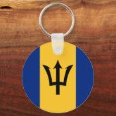 Barbados Flag Button-Schlüsselanhänger Schlüsselanhänger (Vorderseite)