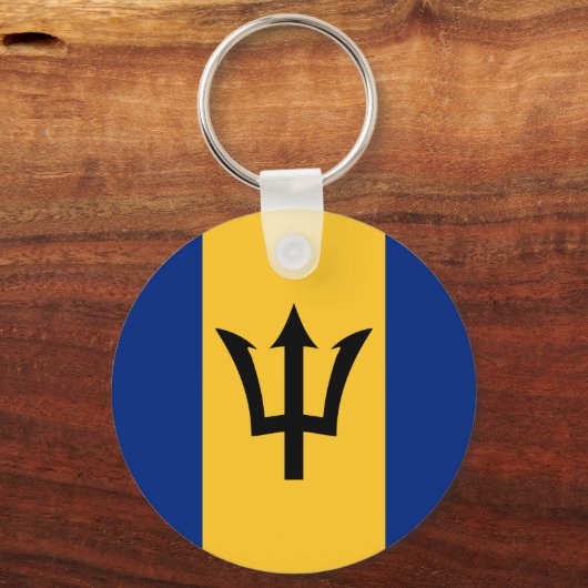 Barbados Flag Button-Schlüsselanhänger Schlüsselanhänger (Vorderseite)