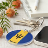 Barbados Flag Charming Patriotic Schlüsselanhänger (Vorderseite rechts)