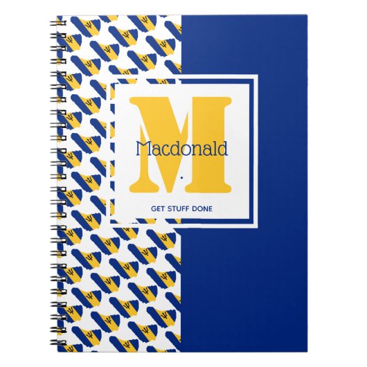 BARBADOS Flag Custom Monogram GET STUFF DONE Notizblock (Vorderseite)