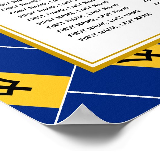 BARBADOS FLAG Custom Wedding 120 Sitzplan Poster (Ecke)