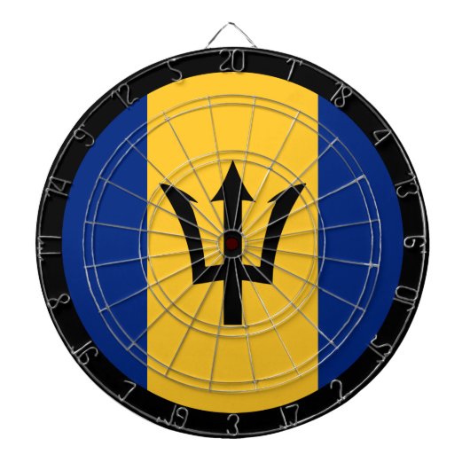 Barbados Flag Dartboard & Barbados / Spielbrett Dartscheibe (vorne)
