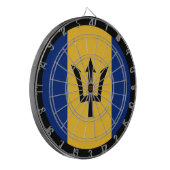 Barbados Flag Dartboard & Barbados / Spielbrett Dartscheibe (Vorderseite Links)
