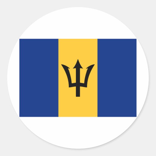 Barbados Flag Design Runder Aufkleber (Vorderseite)