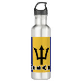 Barbados Flag Edelstahlflasche (Vorderseite)