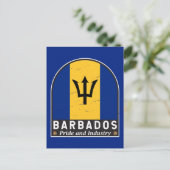 Barbados-Flag-Emblem gestört Vintag Postkarte (Stehend Vorderseite)