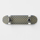 Barbados Flag Farben Herz Muster Patriotisch Skateboard (Horizontal)