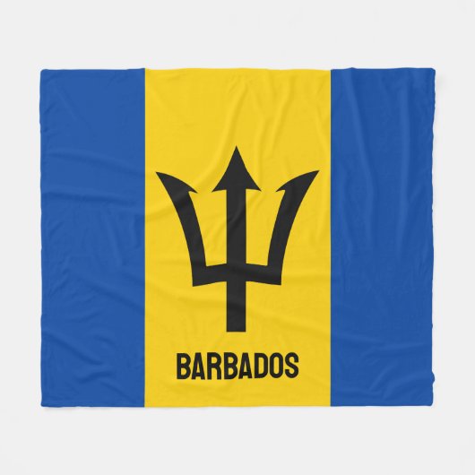 Barbados Flag Fleecedecke (Vorderseite (Horizontal))