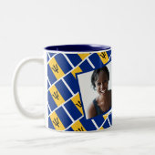 BARBADOS FLAG-Fotomodell Text hinzufügen Zweifarbige Tasse (Links)