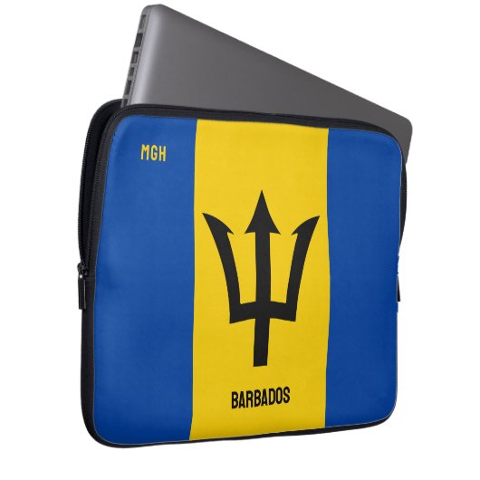 Barbados-Flag für benutzerdefinierte Monogram Laptopschutzhülle (Vorne Rechts)