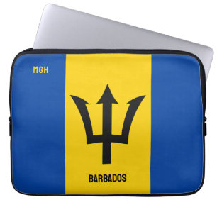 Barbados-Flag für benutzerdefinierte Monogram Laptopschutzhülle