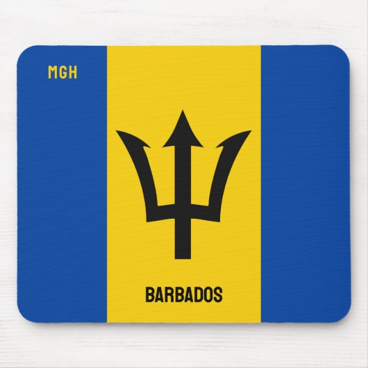 Barbados-Flag für benutzerdefinierte Monogram Mousepad (Vorne)