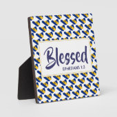 BARBADOS FLAG | Gesegnet | Ephesians Scripting Fotoplatte (Vorderseite)