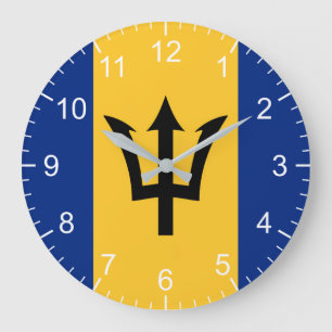 Barbados Flag Große Wanduhr