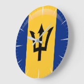 Barbados Flag Große Wanduhr (Winkel)