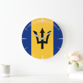 Barbados  Flag   Große Wanduhr (Zuhause)