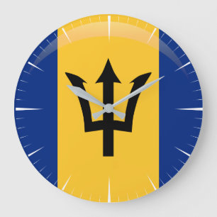 Barbados Flag Große Wanduhr