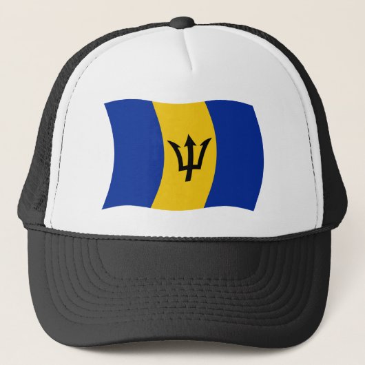 Barbados Flag Hat Truckerkappe (Vorderseite)