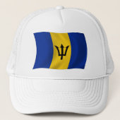 Barbados Flag Hat Truckerkappe (Vorderseite)