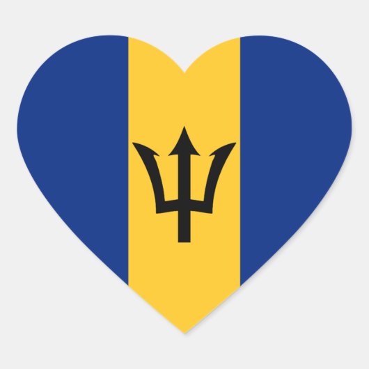 Barbados-Flag-Heftsticker Herz-Aufkleber (Vorderseite)