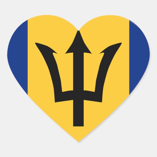 Barbados Flag Herz-Aufkleber (Vorderseite)
