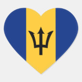 Barbados Flag Herz-Aufkleber (Vorderseite)