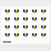 Barbados Flag Herz Herz-Aufkleber (Blatt)