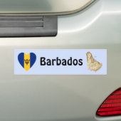 Barbados Flag Herz + Karte Autoaufkleber (Auf Auto)