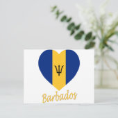 Barbados Flag Herz Postkarte (Stehend Vorderseite)
